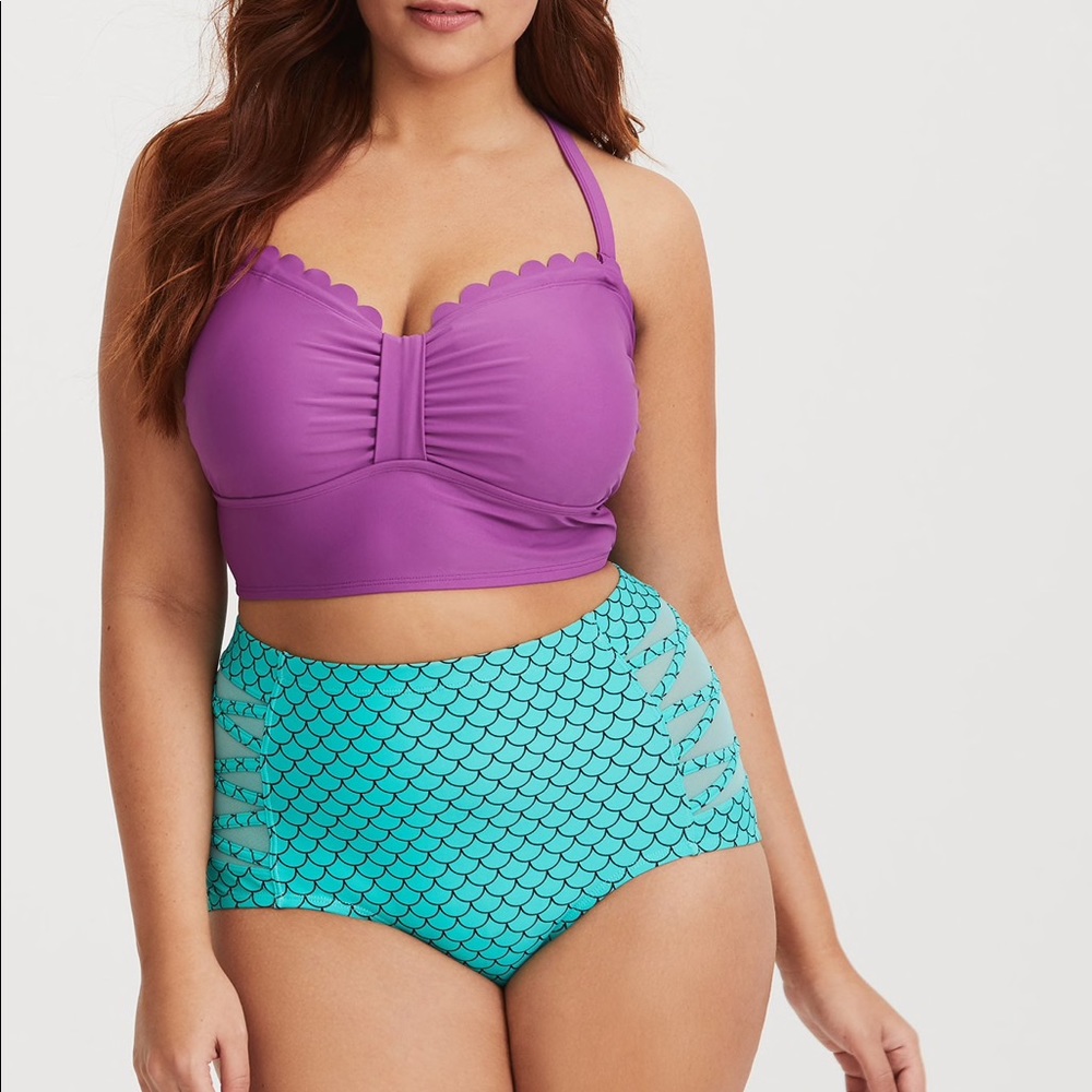 NWT Torrid Little Mermaid Purple Ariel Bikini Top